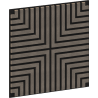 Mexen Linea 02 panneau mural acoustique 60 x 60 cm (4 pièces), feutre 9 mm, placage technique, Chêne Gris - S110-60607-02-043