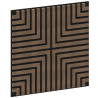 Mexen Linea 02 panneau mural acoustique 60 x 60 cm (4 pièces), feutre 9 mm, placage technique, Noyer Foncé - S110-60607-02-044