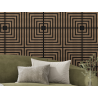 Mexen Linea 02 panneau mural acoustique 60 x 60 cm (4 pièces), feutre 9 mm, placage technique, Noyer Foncé - S110-60607-02-044