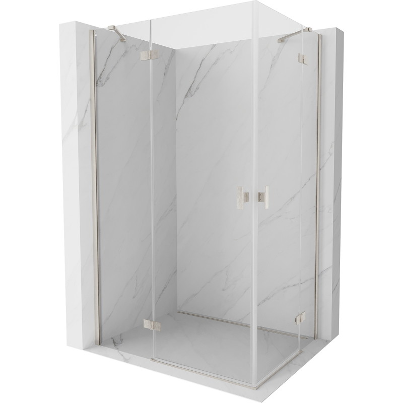 Mexen Mist-H Duo cabine de douche pivotante gauche 100 x 80 cm, transparent, nickel brossé - 8A5-100L-080P-97-00