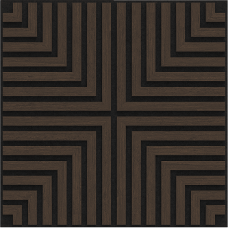 Mexen Linea 02 Panneau mural acoustique 60 x 60 cm (4 pcs), feutre 9 mm, placage technique, Chêne Mocca - S110-60607-02-045