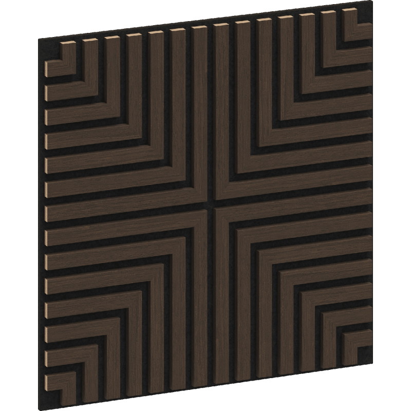 Mexen Linea 02 Panneau mural acoustique 60 x 60 cm (4 pcs), feutre 9 mm, placage technique, Chêne Mocca - S110-60607-02-045