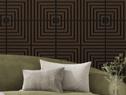 Mexen Linea 02 Panneau mural acoustique 60 x 60 cm (4 pcs), feutre 9 mm, placage technique, Chêne Mocca - S110-60607-02-045