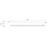 Mexen Line-B plinthe déclinante pour verre 180 cm gauche, gris canon brossé - 186604180L