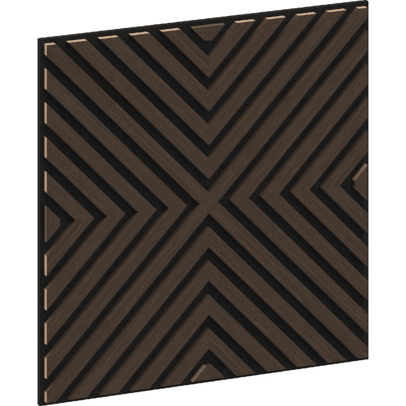 Mexen Linea 01 panneau mural acoustique 60 x 60 cm (4 pièces), feutre 9 mm, placage technique, Chêne Mocca - S110-60607-01-045