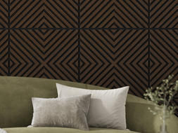 Mexen Linea 01 panneau mural acoustique 60 x 60 cm (4 pièces), feutre 9 mm, placage technique, Chêne Mocca - S110-60607-01-045