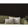 Mexen Linea 01 panneau mural acoustique 60 x 60 cm (4 pièces), feutre 9 mm, placage technique, Chêne Noir - S110-60607-01-046