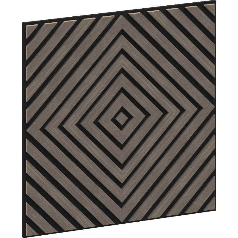 Mexen Linea 03 panneau mural acoustique 60 x 60 cm (4pcs), feutre 9 mm, placage technique, Chêne Gris - S110-60607-03-043