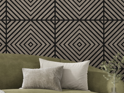 Mexen Linea 03 panneau mural acoustique 60 x 60 cm (4pcs), feutre 9 mm, placage technique, Chêne Gris - S110-60607-03-043