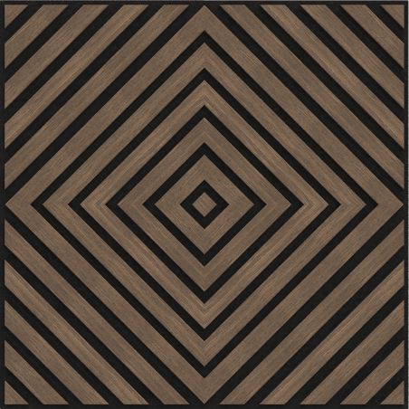 Mexen Linea 03 panneau mural acoustique 60 x 60 cm (4 pièces), feutre 9 mm, placage technique, Noyer Foncé - S110-60607-03-044