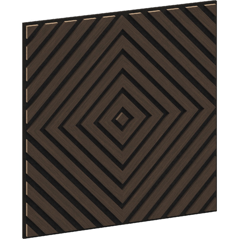 Mexen Linea 03 panneau mural acoustique 60 x 60 cm (4 pièces), feutre 9 mm, placage technique, Chêne Mocca - S110-60607-03-045