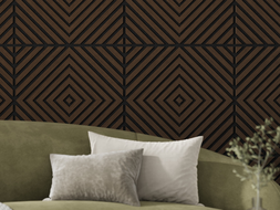 Mexen Linea 03 panneau mural acoustique 60 x 60 cm (4 pièces), feutre 9 mm, placage technique, Chêne Mocca - S110-60607-03-045