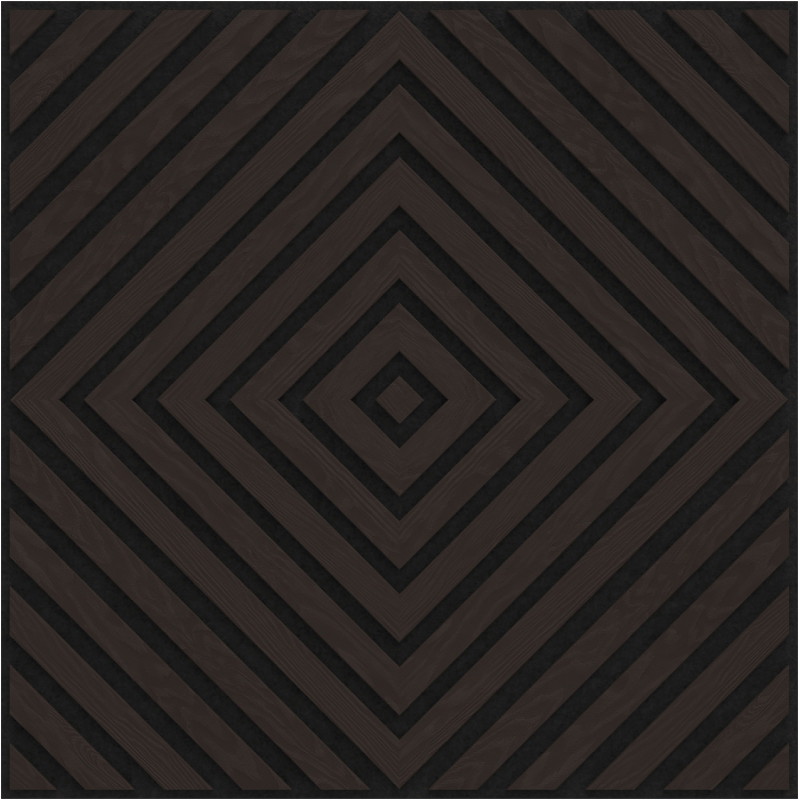 Mexen Linea 03 panneau mural acoustique 60 x 60 cm (4pcs.), feutre 9 mm, placage technique, Chêne Noir - S110-60607-03-046