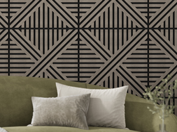 Mexen Linea 05 panneau mural acoustique 60 x 60 cm (4pcs), feutre 9 mm, placage technique, Chêne Gris - S110-60607-05-043
