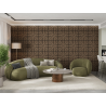 Mexen Linea 05 panneau mural acoustique 60 x 60 cm (4 pièces), feutre 9 mm, placage technique, Noyer Foncé - S110-60607-05-044