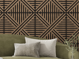 Mexen Linea 05 panneau mural acoustique 60 x 60 cm (4 pièces), feutre 9 mm, placage technique, Noyer Foncé - S110-60607-05-044
