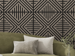 Mexen Linea 06 panneau mural acoustique 60 x 60 cm (4pcs), feutre 9 mm, placage technique, Chêne Gris - S110-60607-06-043