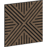 Mexen Linea 06 panneau mural acoustique 60 x 60 cm (4 pièces), feutre 9 mm, placage technique, Noyer Foncé - S110-60607-06-044