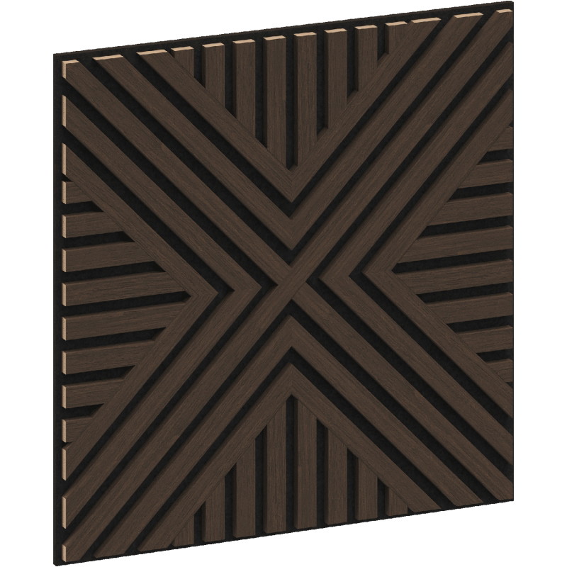 Mexen Linea 06 panneau mural acoustique 60 x 60 cm (4pcs), feutre 9 mm, placage technique, Chêne Mocca - S110-60607-06-045