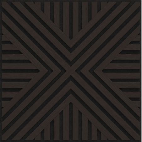 Mexen Linea 06 panneau mural acoustique 60 x 60 cm (4pcs), feutre 9 mm, placage technique, Chêne Noir - S110-60607-06-046