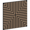 Mexen Linea 02 panneau mural acoustique 60 x 60 cm (4 pièces), feutre 9 mm, placage technique, Noyer Clair - S110-60607-02-047