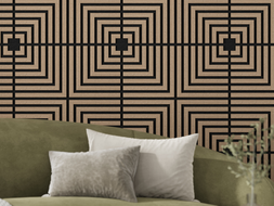 Mexen Linea 02 panneau mural acoustique 60 x 60 cm (4 pièces), feutre 9 mm, placage technique, Noyer Clair - S110-60607-02-047