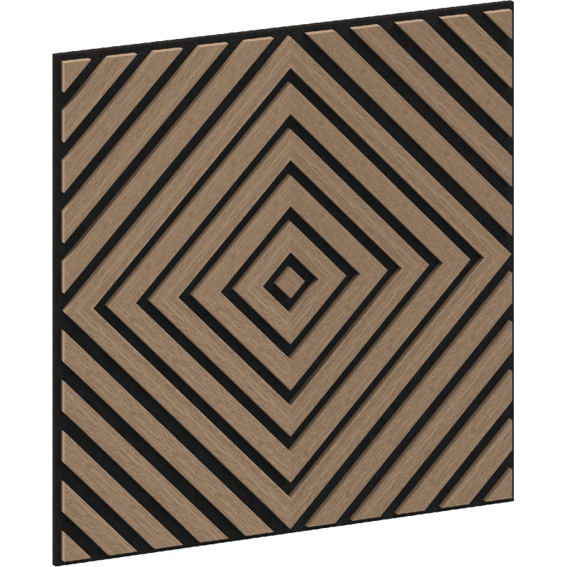 Mexen Linea 03 panneau mural acoustique 60 x 60 cm (4pcs), feutre 9 mm, placage technique, Noyer Clair - S110-60607-03-047