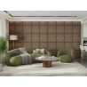 Mexen Linea 03 panneau mural acoustique 60 x 60 cm (4pcs), feutre 9 mm, placage technique, Noyer Clair - S110-60607-03-047