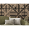 Mexen Linea 05 panneau mural acoustique 60 x 60 cm (4pcs), feutre 9 mm, placage technique, Noyer Clair - S110-60607-05-047