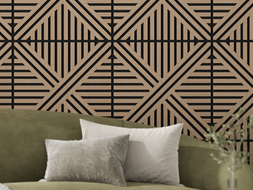 Mexen Linea 05 panneau mural acoustique 60 x 60 cm (4pcs), feutre 9 mm, placage technique, Noyer Clair - S110-60607-05-047