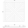 Mexen Linea 05 panneau mural acoustique 60 x 60 cm (4pcs), feutre 9 mm, placage technique, Noyer Clair - S110-60607-05-047