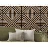 Mexen Linea 06 panneau mural acoustique 60 x 60 cm (4 pièces), feutre 9 mm, placage technique, Noyer Clair - S110-60607-06-047