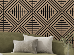 Mexen Linea 06 panneau mural acoustique 60 x 60 cm (4 pièces), feutre 9 mm, placage technique, Noyer Clair - S110-60607-06-047