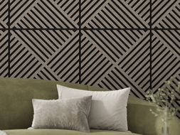 Mexen Linea 08 panneau mural acoustique 60 x 60 cm (4 pièces), feutre 9 mm, placage technique, Chêne Gris - S110-60607-08-043