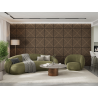 Mexen Linea 08 panneau mural acoustique 60 x 60 cm (4 pièces), feutre 9 mm, placage technique, Noyer Foncé - S110-60607-08-044