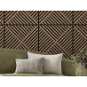 Mexen Linea 08 panneau mural acoustique 60 x 60 cm (4 pièces), feutre 9 mm, placage technique, Noyer Foncé - S110-60607-08-044