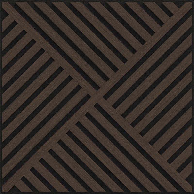 Mexen Linea 08 panneau mural acoustique 60 x 60 cm (4 pièces), feutre 9 mm, placage technique, Chêne Mocca - S110-60607-08-045
