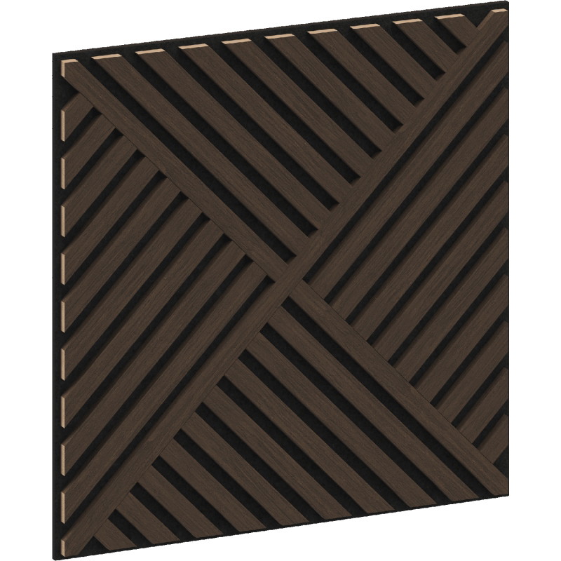 Mexen Linea 08 panneau mural acoustique 60 x 60 cm (4 pièces), feutre 9 mm, placage technique, Chêne Mocca - S110-60607-08-045