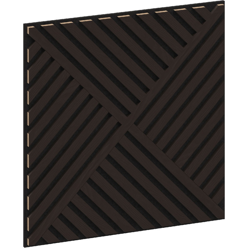 Mexen Linea 08 panneau mural acoustique 60 x 60 cm (4 pcs), feutre 9 mm, placage technique, Chêne Noir - S110-60607-08-046