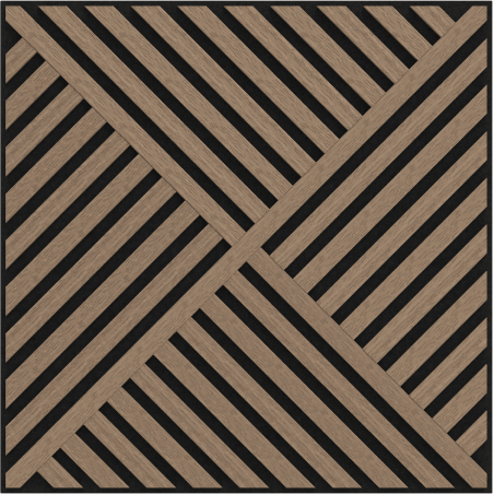 Mexen Linea 08 panneau mural acoustique 60 x 60 cm (4 pcs), feutre 9 mm, placage technique, Noyer Clair - S110-60607-08-047