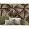 Mexen Linea 08 panneau mural acoustique 60 x 60 cm (4 pcs), feutre 9 mm, placage technique, Noyer Clair - S110-60607-08-047