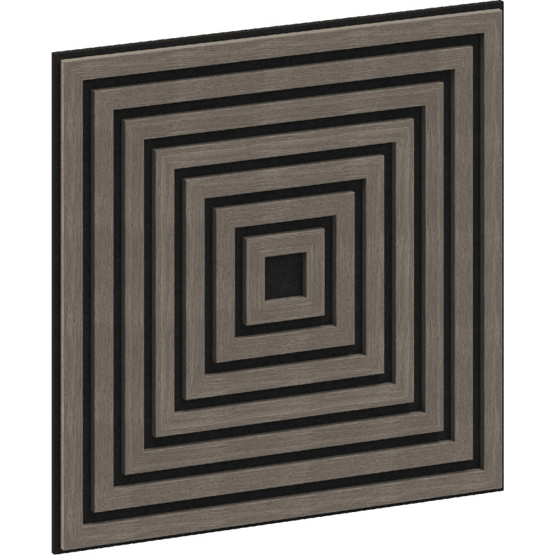 Mexen Linea 13 panneau mural acoustique 60 x 60 cm (4pcs), feutre 9 mm, placage technique, Chêne Gris - S110-60607-13-043