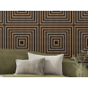Mexen Linea 13 panneau mural acoustique 60 x 60 cm (4 pcs), feutre 9 mm, placage technique, Noyer Foncé - S110-60607-13-044