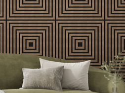 Mexen Linea 13 panneau mural acoustique 60 x 60 cm (4 pcs), feutre 9 mm, placage technique, Noyer Foncé - S110-60607-13-044