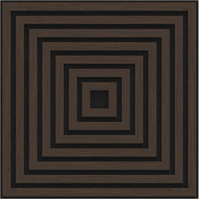 Mexen Linea 13 panneau mural acoustique 60 x 60 cm (4 pièces), feutre 9 mm, placage technique, Chêne Mocca - S110-60607-13-045