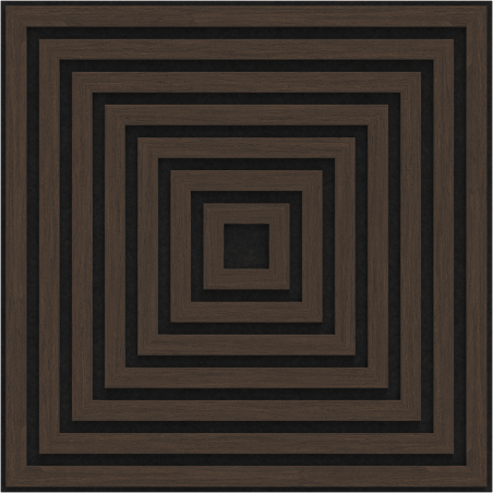 Mexen Linea 13 panneau mural acoustique 60 x 60 cm (4 pièces), feutre 9 mm, placage technique, Chêne Mocca - S110-60607-13-045