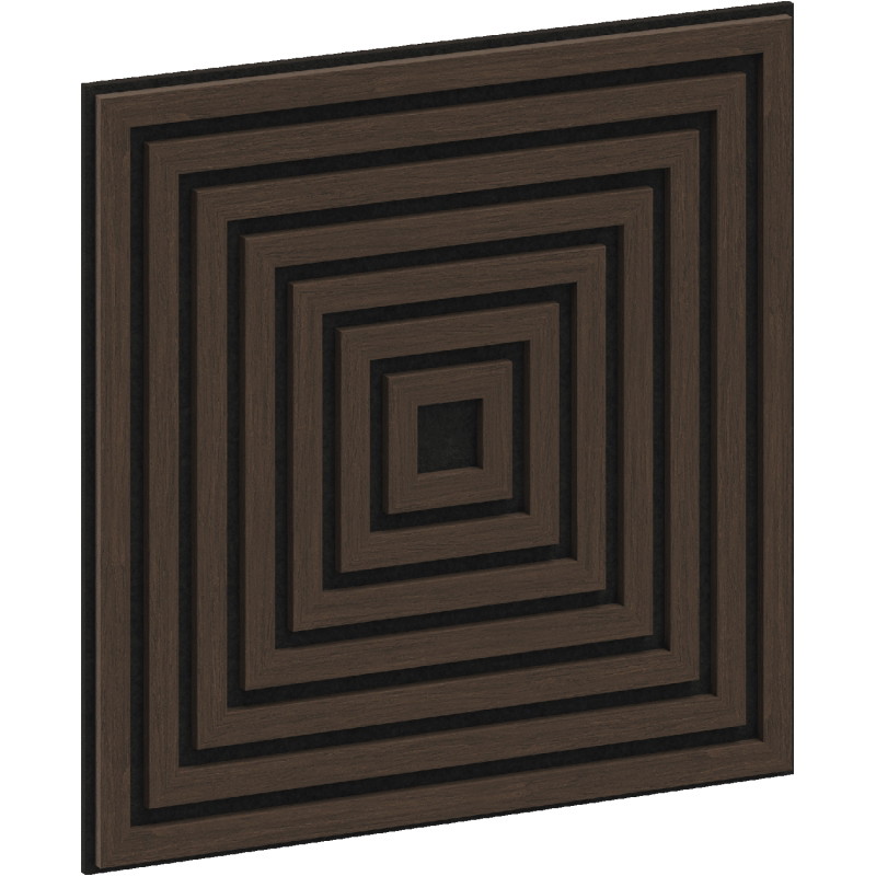Mexen Linea 13 panneau mural acoustique 60 x 60 cm (4 pièces), feutre 9 mm, placage technique, Chêne Mocca - S110-60607-13-045