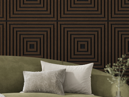 Mexen Linea 13 panneau mural acoustique 60 x 60 cm (4 pièces), feutre 9 mm, placage technique, Chêne Mocca - S110-60607-13-045