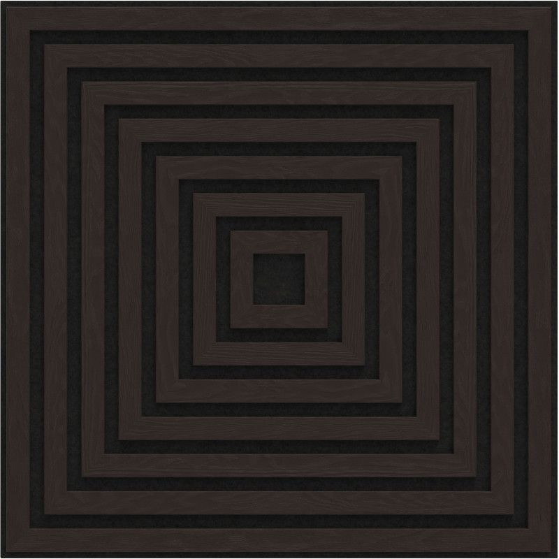 Mexen Linea 13 panneau mural acoustique 60 x 60 cm (4 pcs), feutre 9 mm, placage technique, Chêne Noir - S110-60607-13-046