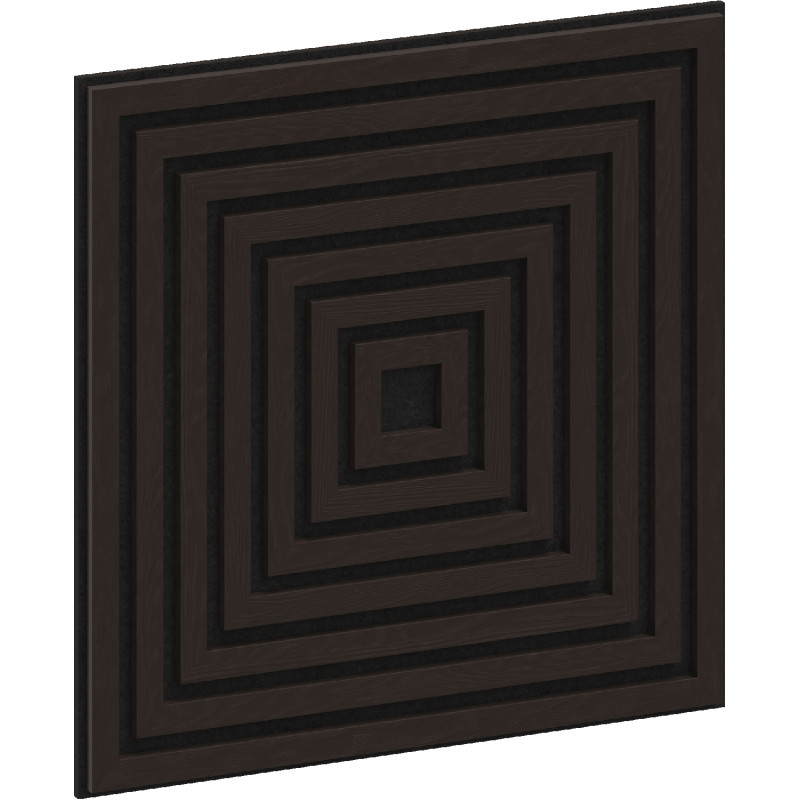 Mexen Linea 13 panneau mural acoustique 60 x 60 cm (4 pcs), feutre 9 mm, placage technique, Chêne Noir - S110-60607-13-046